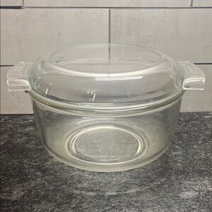 Pyrex Le France Glass Casserole Dish with Lid. Rare find. Made in France